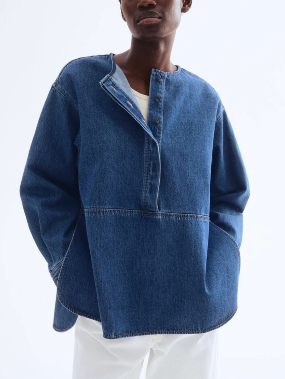 H&M Denim Popover Top